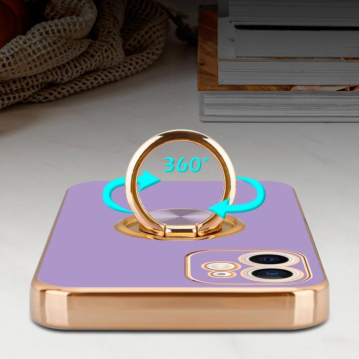 Actual product image Cadorabo Case for Apple iPhone 12 in TPU with camera protection and ring LM089 Style (Apple iPhone 12)