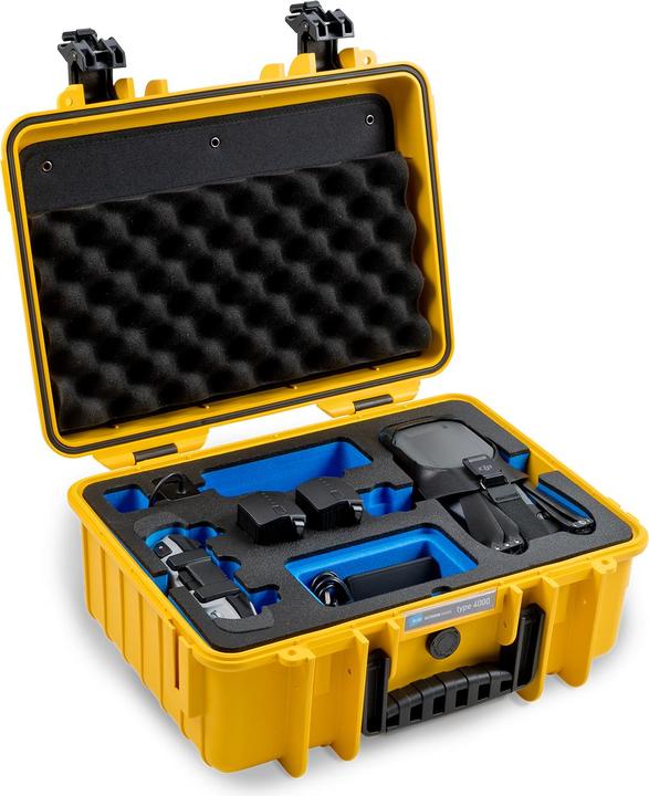 Actual product image B&W International DJI Mavic 3 Fly More Combo Carrying Case B&W Type 4000 yellow (Drone case, DJI Mavic 3)