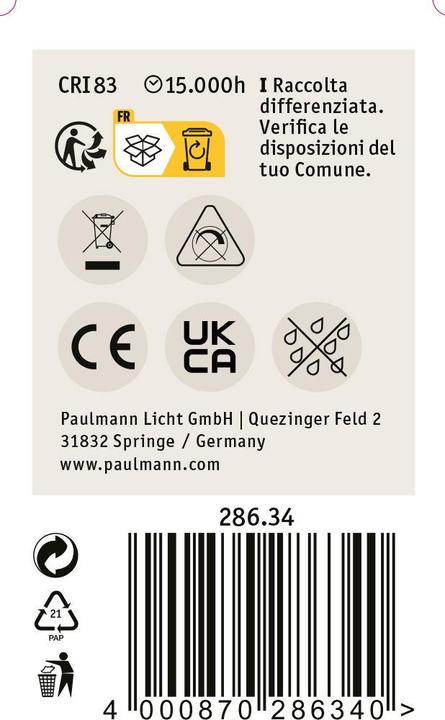 Immagine prodotto Paulmann Goccia (E27, 5 W, 470 lm, 1 x, F)