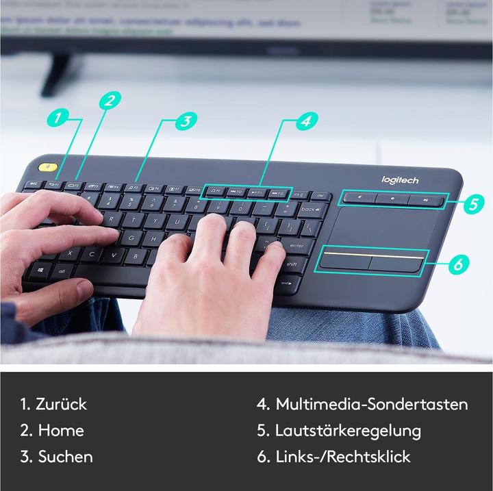 Produktbild Logitech K400 Plus (Eng. Int., Kabellos)
