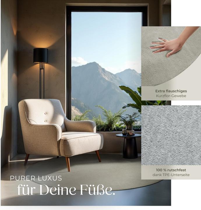 Immagine prodotto tectake Tappeto a pelo corto Soft Zone (120 x 120 cm)