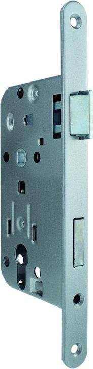 Actual product image Bever Corridor mortise lock right, PZ72, DIN, rebate, silver lacquered forend