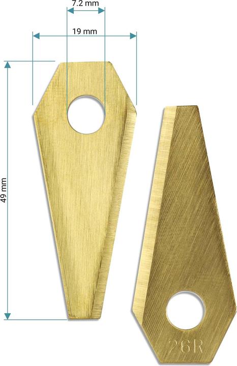 Immagine prodotto Wiltec Rasenroboter Messer Set Titan 49x19mm 18 Stück Mähroboter Rasenmäher (Robot falciante, Lame per tosaerba + lame di ricambio per macchine da giardino)