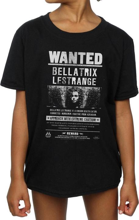 Produktbild Mädchen Bellatrix Lestrange Wanted Poster TShirt aus Baumwolle (152, 158)