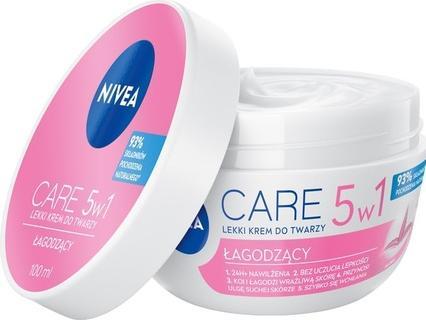 NIVEA Care 3In1 Soothing Light Face Cream 100Ml (100 ml, 24h Creme)