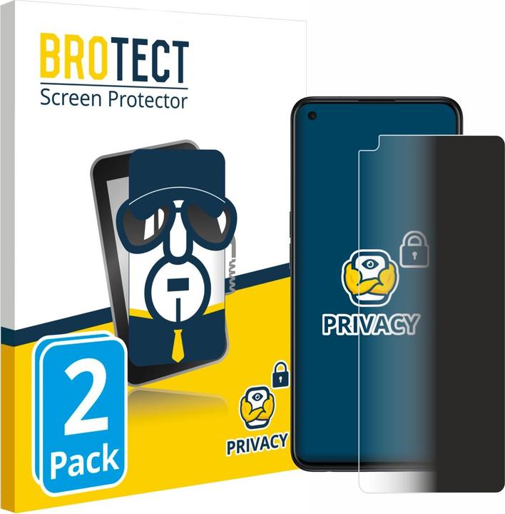 Productafbeelding BROTECT Anti-spionnetje privacyfolie Beschermfolie tegen blauw licht (2 Stuk, Oppo Find X3 Lite)