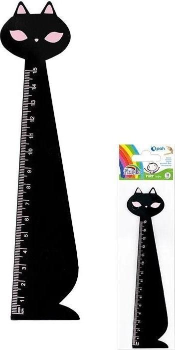 Produktbild Fiorello Holzlineal 15 cm schwarze Katze (15 cm)