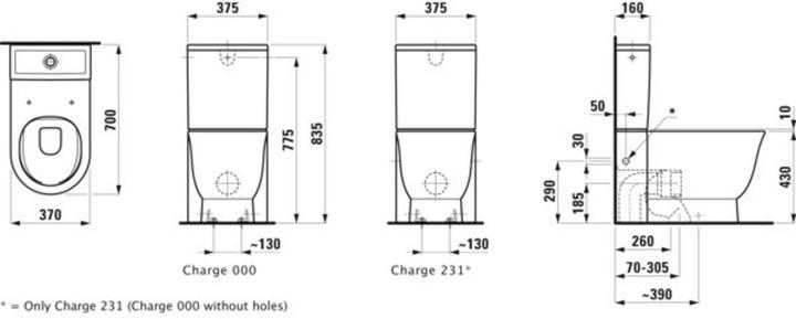 Actual product image Laufen The New Classic pedestal toilet combination, low flush, rimless, H824858
