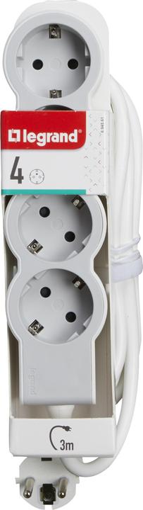 Actual product image Legrand Flat socket strip 4x socket, 3 metre cable white-grey 694561 (4 x, CEE 7/7, 3 m)