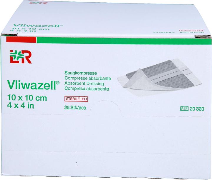 Produktbild L&R VLIWAZELL Saugkompressen 10x10 cm steril, 25 St KOM