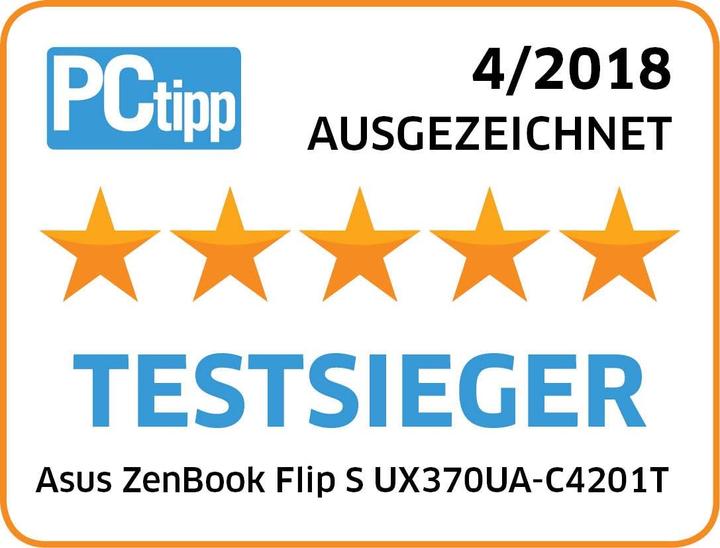 Produktbild ASUS ZenBook Flip S UX370UA-C4201T (13.30", Intel Core i7-8550U, 16 GB, 512 GB, CH)