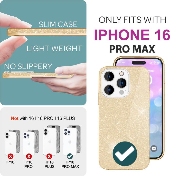 Actual product image Nalia Glitter hybrid cover (Apple iPhone 16 Pro Max)