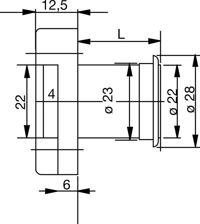 Actual product image Burg Wächter MZ 23 cylindrical box lock, various sp., L 25 mm, polished brass