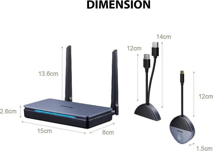 Actual product image SpeaKa Professional SP-TR-500 USB-C® Funkübertragung (Set) 30 m 5 GHz, 2.4 GHz 1 (30 m)