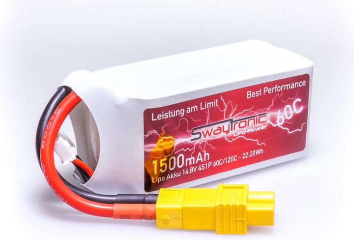 Swaytronic SWAY-FPV LiPo 4S 14.8V 1500mAh 60C/120C EC3 (14.80 V, 1500 mAh)