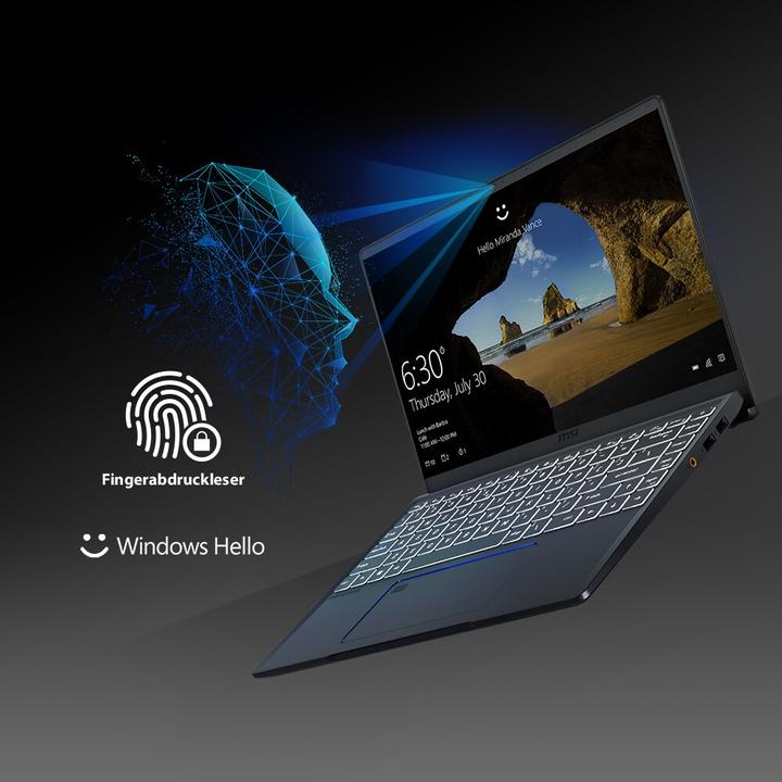 Actual product image MSI Prestige 14 (14", Intel Core i7-10710U, 16 GB, 1000 GB, DE)