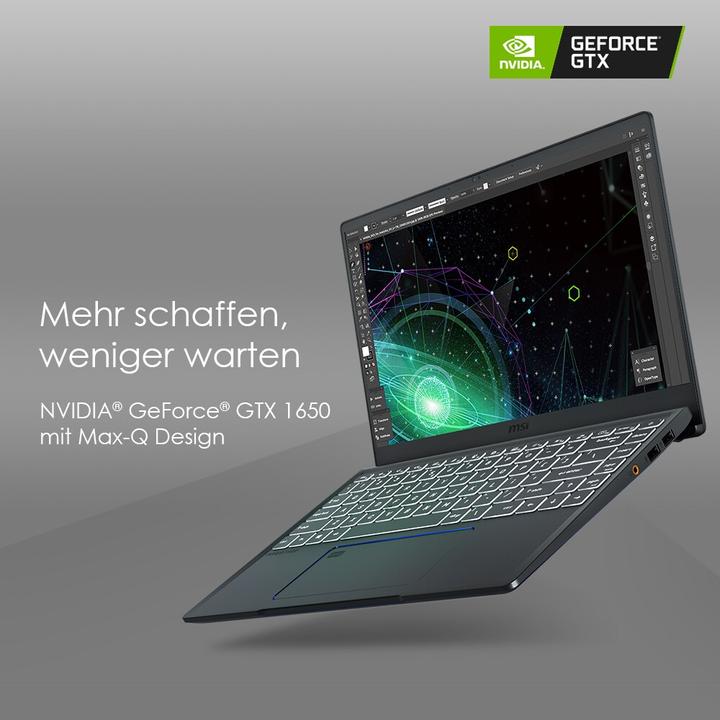 Actual product image MSI Prestige 14 (14", Intel Core i7-10710U, 16 GB, 1000 GB, DE)