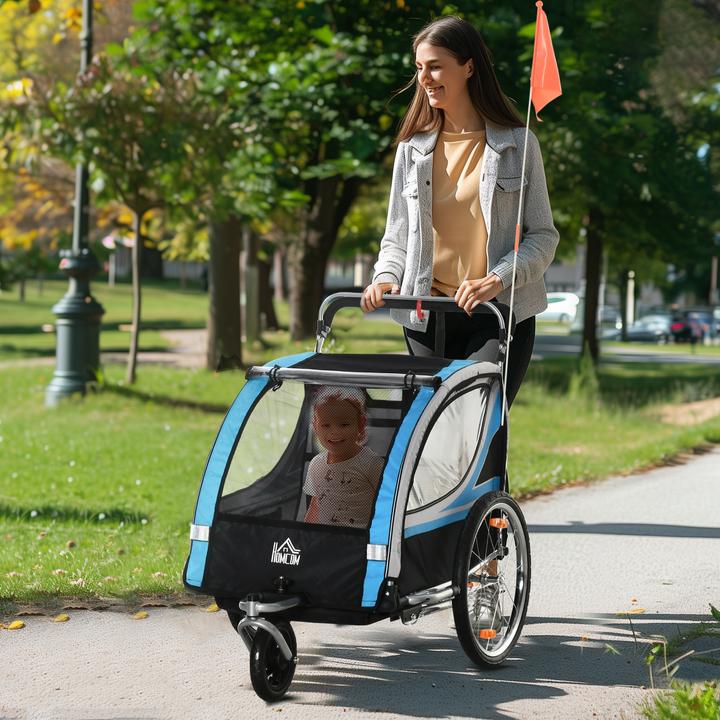 Immagine prodotto Homcom Rimorchio per bicicletta per bambini con borsa per riporre i bagagli
