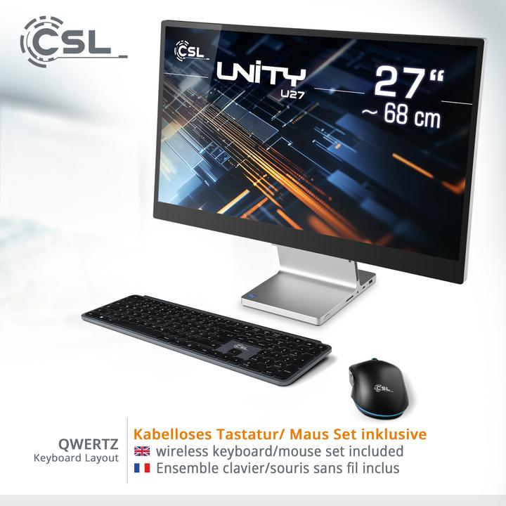 Produktbild CSL All-in-One-PC Unity U27 (Intel Core i5-1235U, 64 GB, 2000 GB, Intel Iris Graphics)
