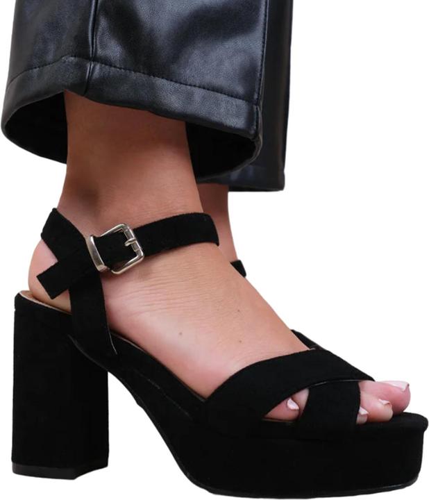 Actual product image Where's That From Womens/Ladies Marcia Strappy Suede Platform High Heels (41)