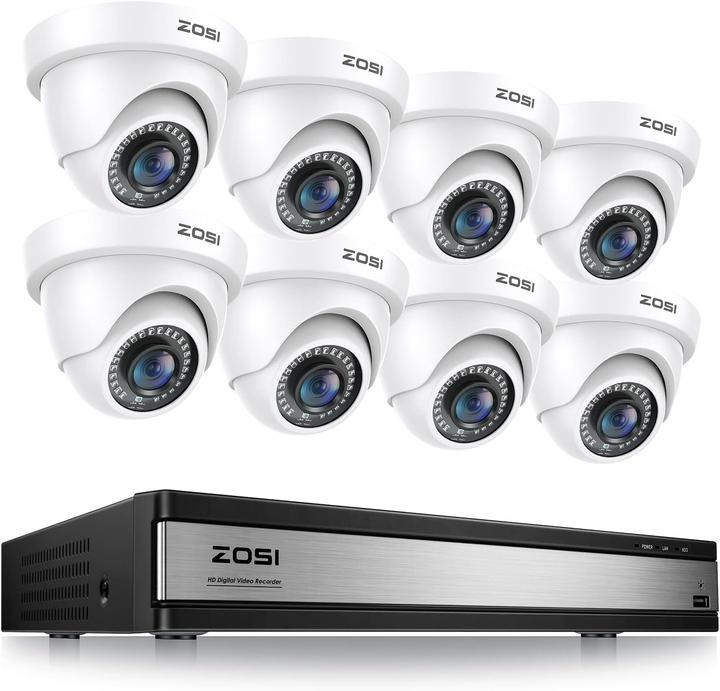 Actual product image Zosi 16-Kanal Überwachungskamera-Set mit DVR (8 Kameras) (1920 x 1080 Pixels)