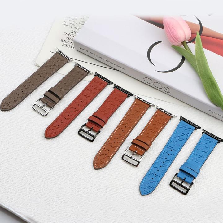 Produktbild Hurtel Armband Leder Lederarmband Apple Watch Ultra, SE, 9, 8, 7, 6, 5, 4, 3, 2, 1 (49, 45, 44, 42 mm) Band (Naturleder)