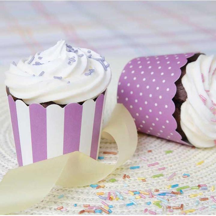 Actual product image Städter Mini Cupcake Moulds Lilac & White (6 cm)