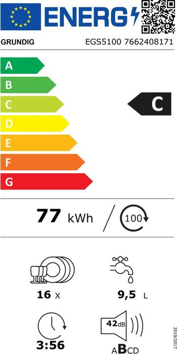 Etichetta energetica Grundig Lavastoviglie