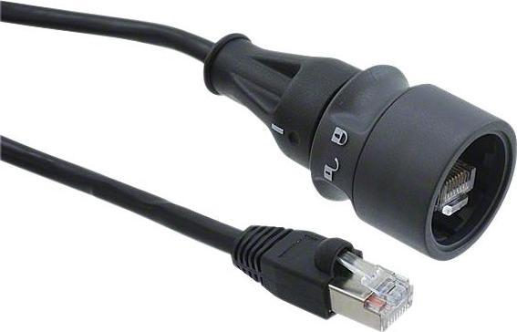Produktbild Bulgin Industrial Ethernet-Kabel, 100Mbps, CAT5e, RJ45-Steckverbinder / RJ45-Steckverbinder, 5m (S/FTP, CAT5e, 0.36 m)