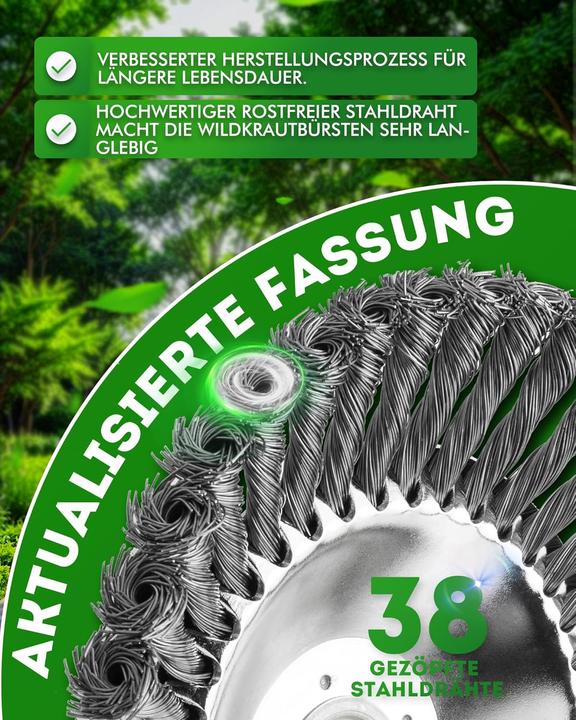 Actual product image Ladami Unkrautbürste für Freischneider (Weed whacker, Garden machinery attachment)