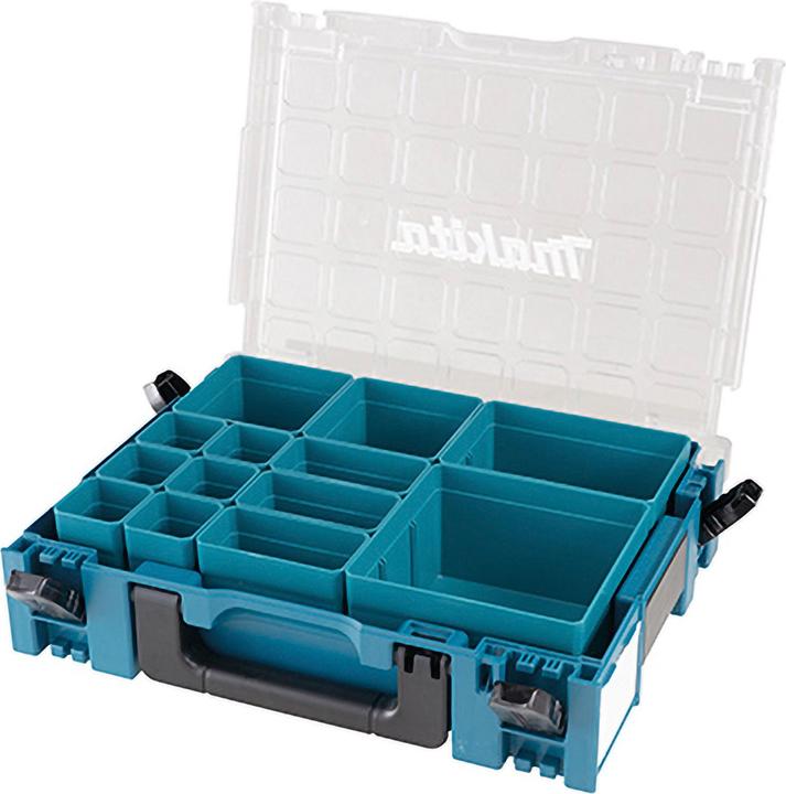 Productafbeelding Makita MAKPAC koffer met transparant deksel en dozen