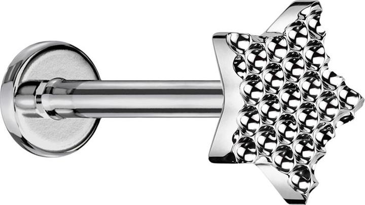 Image du produit Star Piercing Micro Labret femelle argenté pointillé diamant étoile argenté (sans laiton, Titane G23)