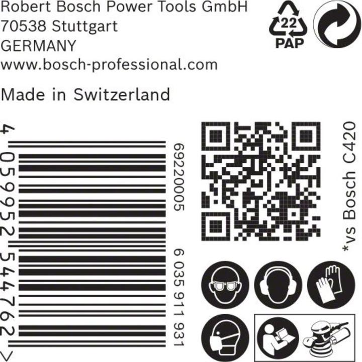 Immagine prodotto Bosch Professional Zubehör Expert C470 Carta abrasiva multiforo per levigatrice rotorbitale, 150 mm, G 100, 50 pz. (100)