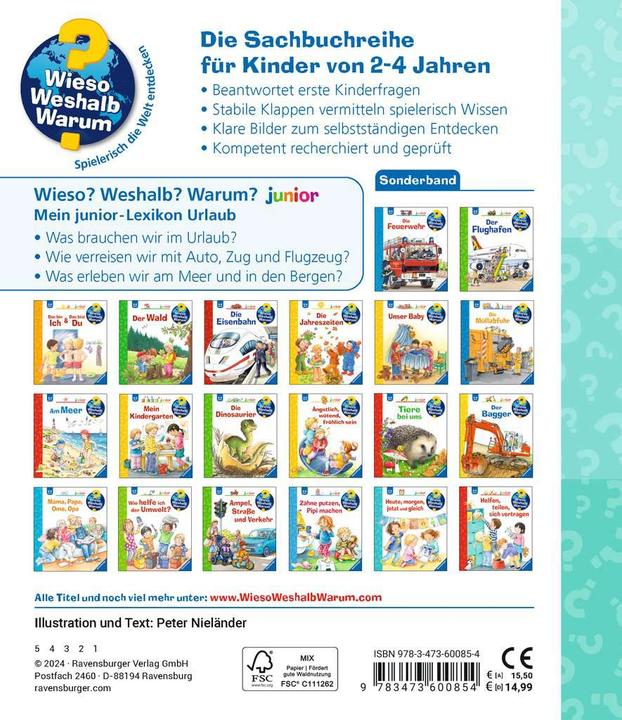 Actual product image Ravensburger Wieso? Weshalb? Warum? Mein junior-Lexikon: Urlaub (German, Peter Nieländer, 2024)