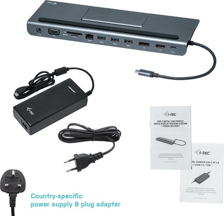 Actual product image i-tec Triple Dock (USB-C, 2 Ports)