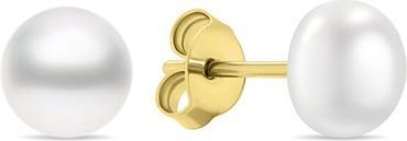 Actual product image Brilio Silver - Charming Gold Plated Stud Earrings With Real Pearls EA585/6/7/8Y - Diameter: 0.5 cm