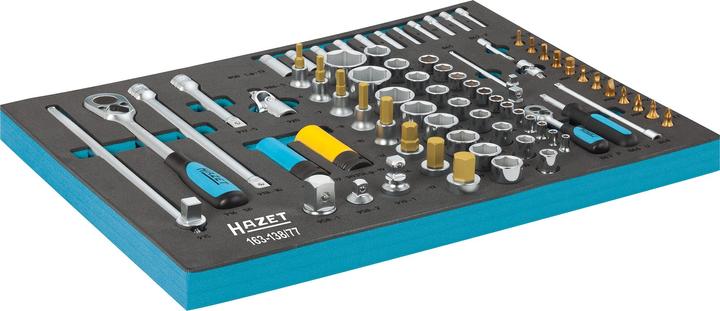Produktbild HAZET Steckschlüssel Satz 163-138/77 ∙ Vierkant12,5 mm (1/2 Zoll), Vierkant6,3 mm (1/4 Zoll) ∙ Ausse… (32 mm, 19 mm, 12 mm, 24 mm, 14 mm, 22 mm, 16 mm, 23 mm, 10  mm, 21 mm, 18 mm, 27 mm, 31 mm, 17 mm, 11 mm, 15 mm, 26 mm, 30 mm, 28 mm, 29 mm, 13 mm, 20 mm, 25 mm)
