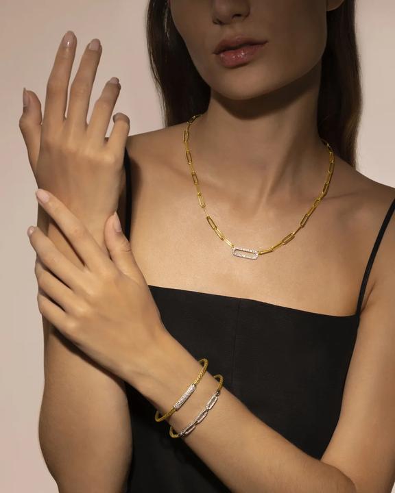 Immagine prodotto Charles Garnier Catena d'argento bicolore, zirconi (Argento 925)