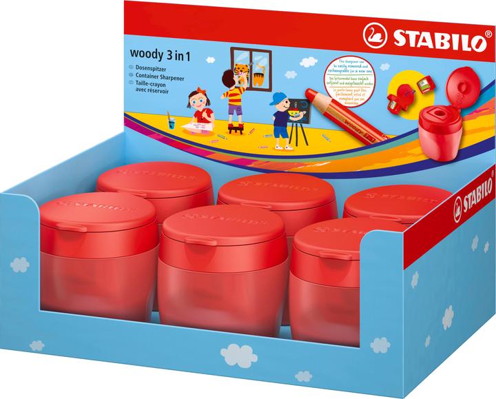 STABILO Woody 3in1 Tin Sharpener 6 Disp
