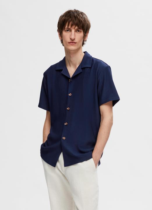 Image du produit Selected Homme Chemise à col cubain côtelé et à manches courtes (M)