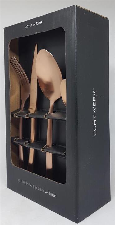 Image du produit Echtwerk Set de couverts Avelino 16 pièces, acier inoxydable - bronze mat (16 pièce(s), Set de couverts)