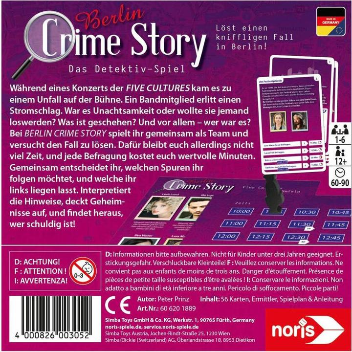 Produktbild Noris Kennerspiel Crime Story - Berlin (Deutsch)