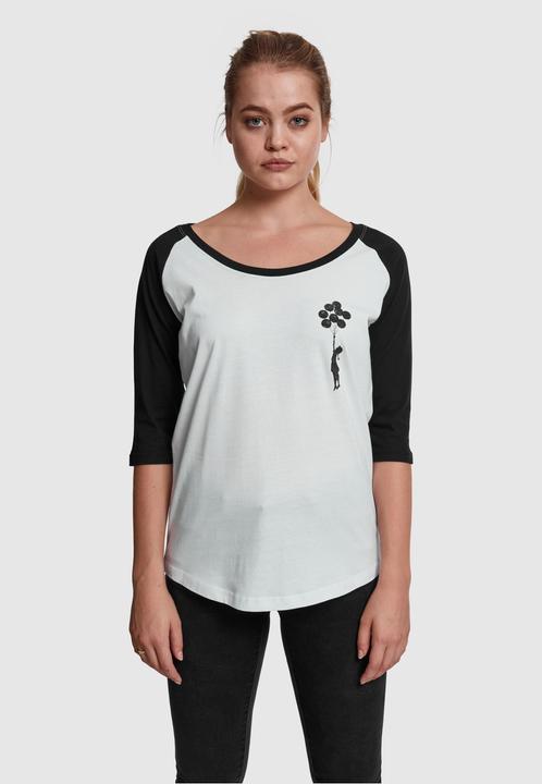 Actual product image Merchcode Ladies Brandalised - Banksy's Graffiti Balloons Raglan Tee (S)