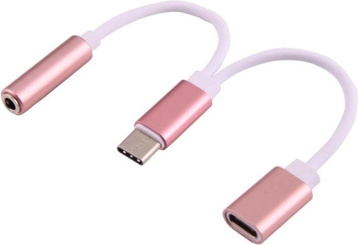 Image du produit Hermex USB-C vers 3.5mm audio + USB-C adaptateur répartiteur connecteur (USB Type C, Jack 3.5mm)