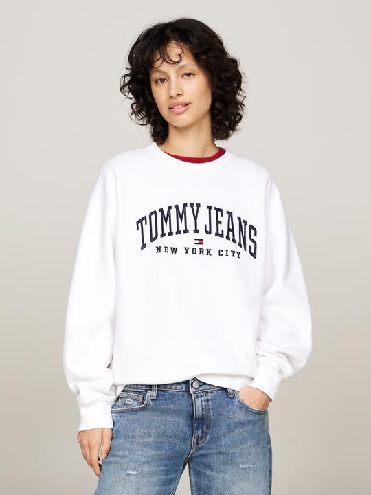 Actual product image Tommy Hilfiger Varsity Relaxed Fit Crewneck Dames - Wit - Maat L (L)
