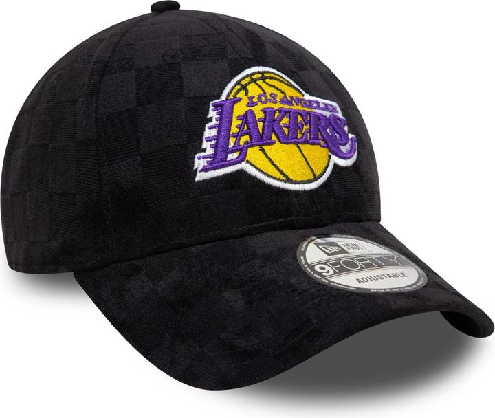 New Era 9Forty Strap Cap - Check Los Angeles Lakers Schwarz