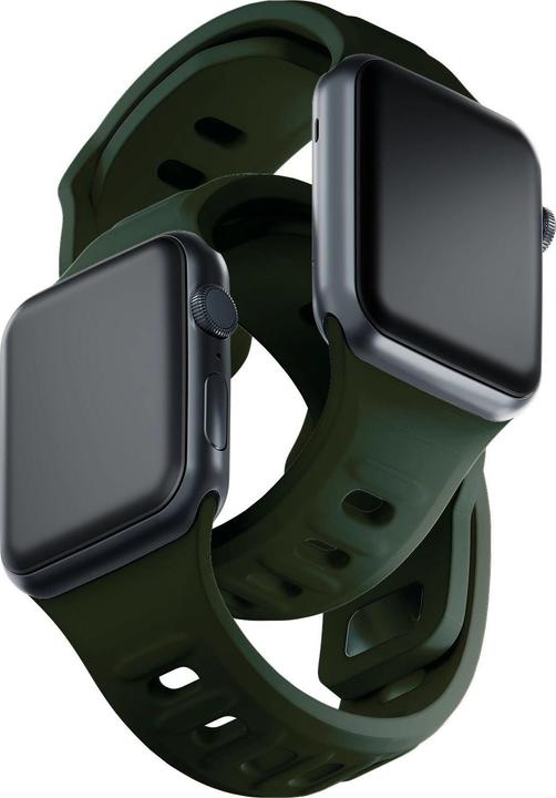 Produktbild 3MK Silicone Watch Strap Ciemnozielony/ Dark Green dla Apple Watch 42/44/45/49mm (Edelstahl, Silikon)