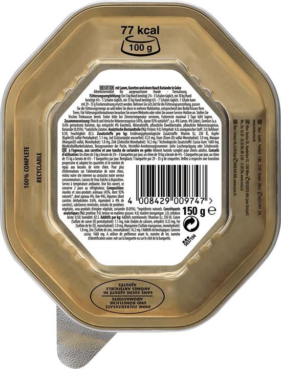 Actual product image Cesar Casar, dog food, lamb with carrots and coriander, 150 g (Adult, 1 pcs., 150 g)
