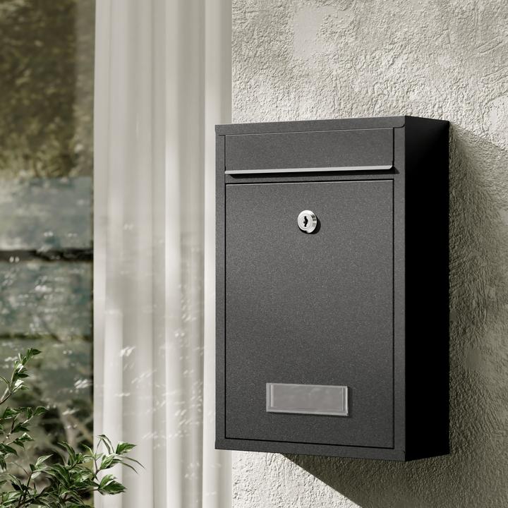 Produktbild Wiltec Briefkasten V11 Postkasten Namensschild 2 Schlüssel Stahl