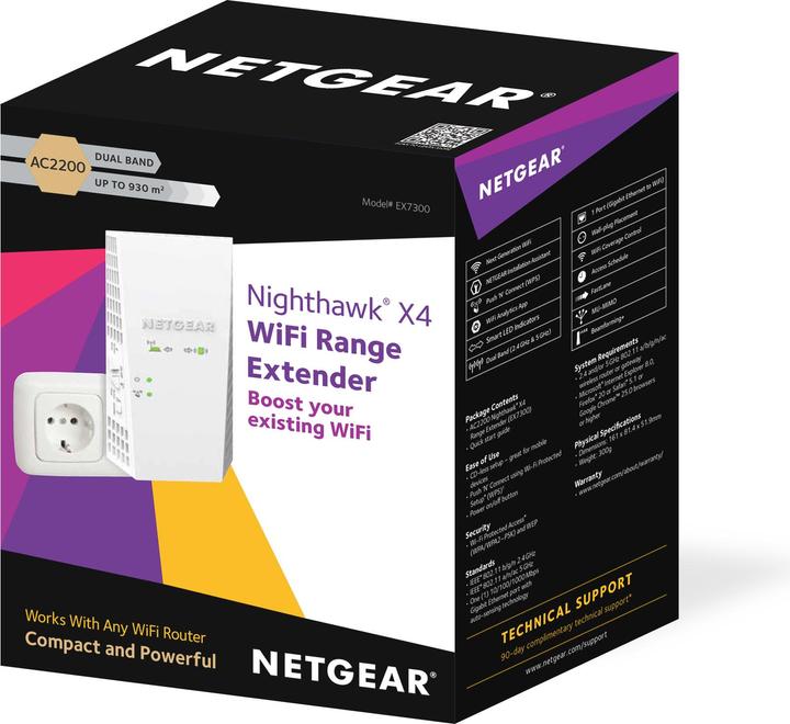 Produktbild Netgear EX7300 Nighthawk X4 (1733 Mbit/s, 450 Mbit/s)